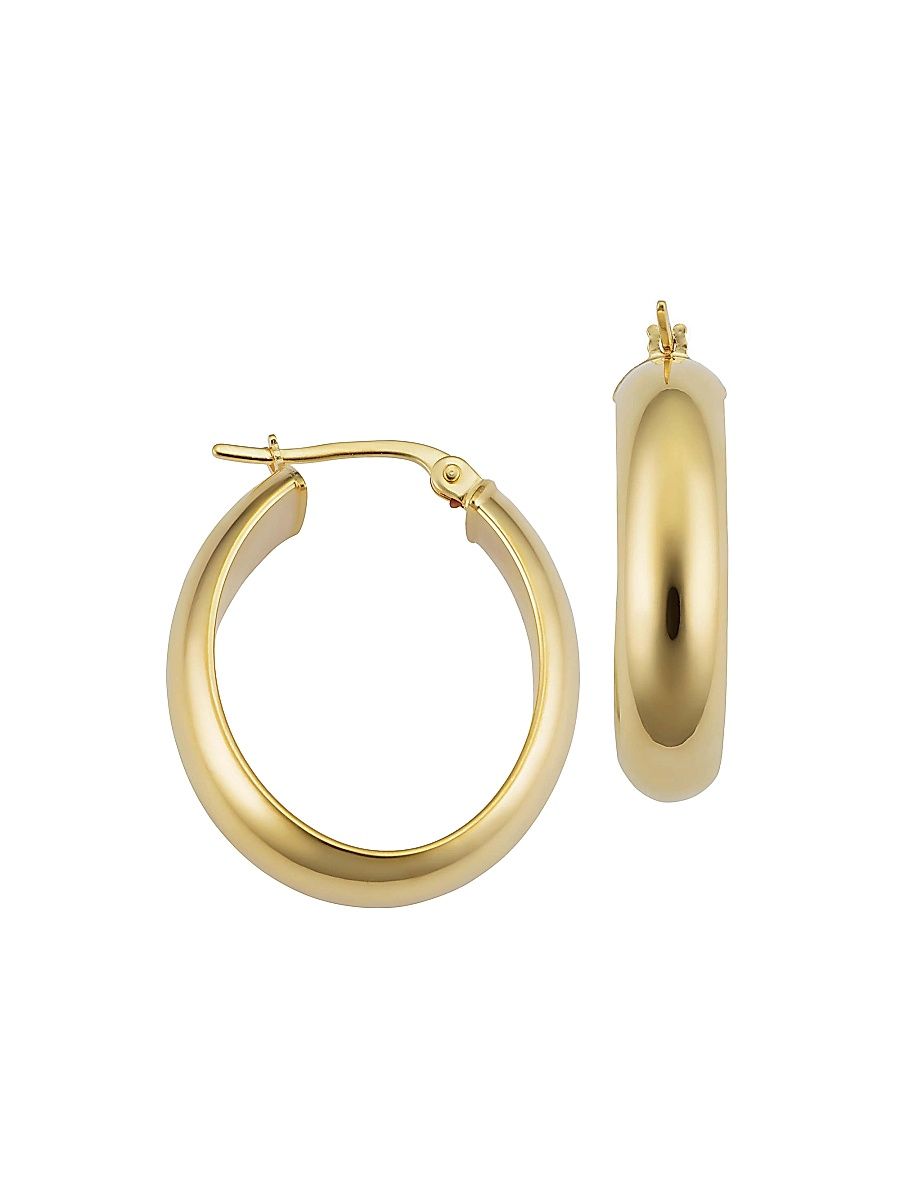 Women's 14K Yellow Gold High Society Oval Hoops - Yellow Gold