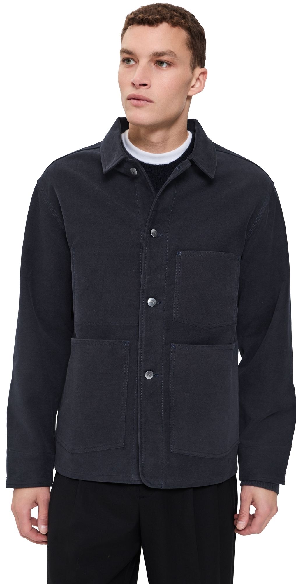 Knickerbocker Shop Moleskin Coat Midnight Navy M