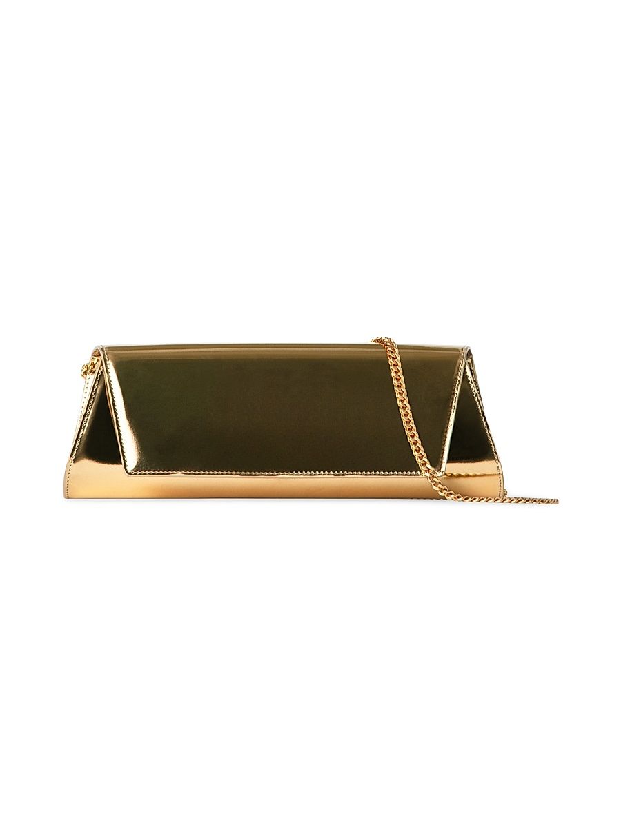 Women's Small Anouk Metallic Leather Clutch - Antique Gold