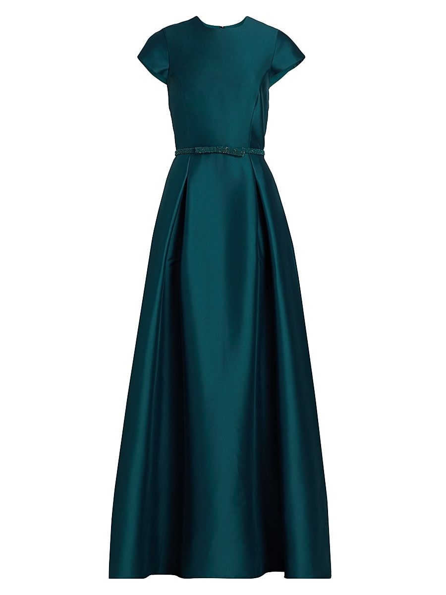 Women's Blythe Embellished Satin Gown - Washed Indigo - Size 10