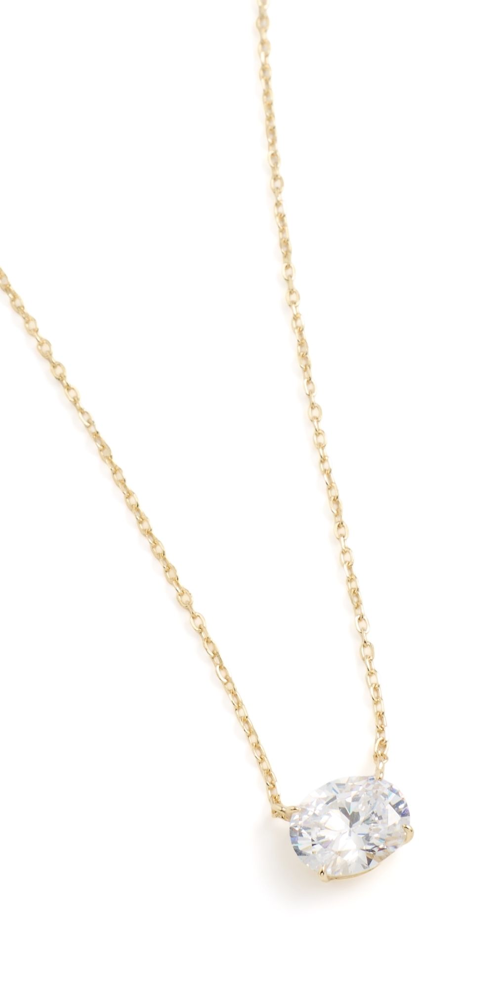 SHASHI Oval East To West Necklace Gold One Size