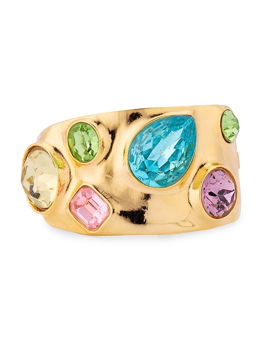 Women's 22K-Gold-Plated & Glass Crystal Cuff - Multi Pastel Gem