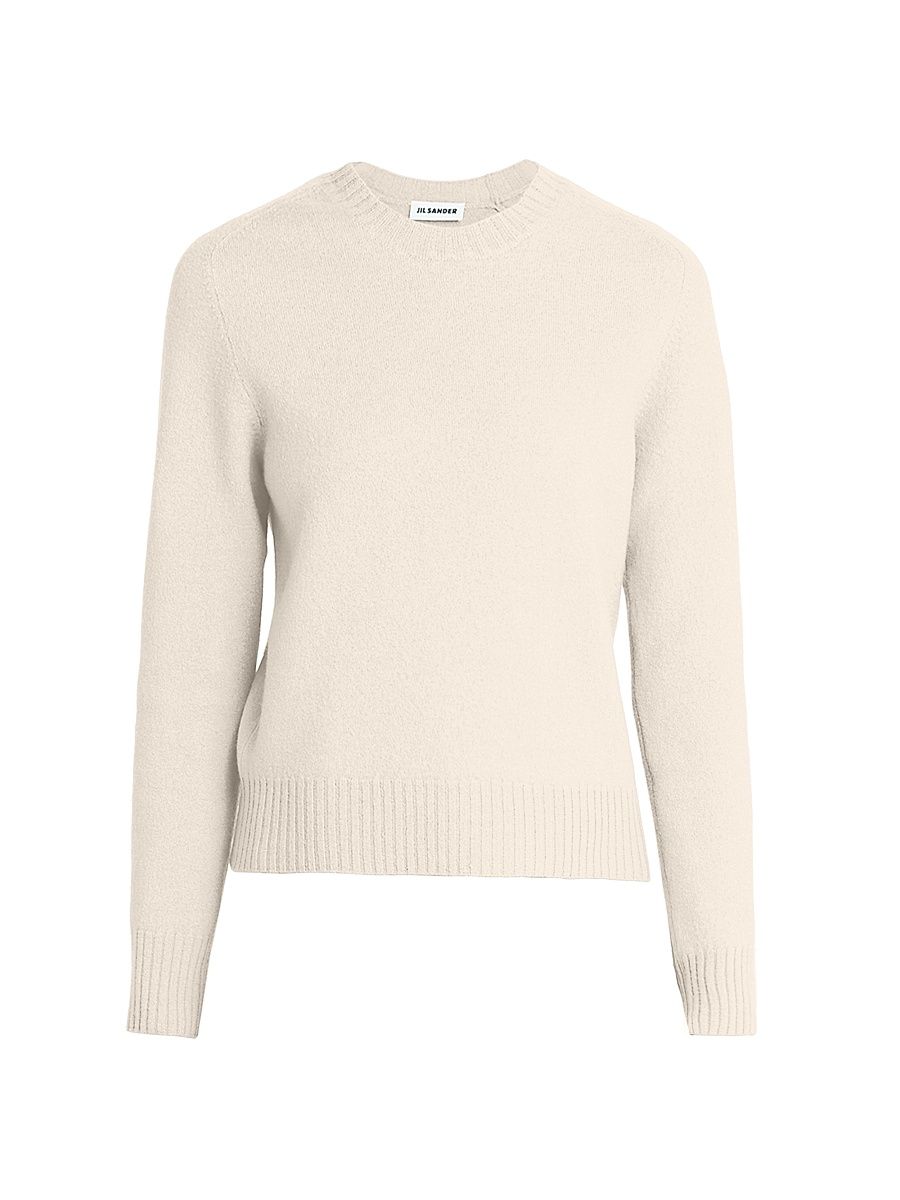 Women's Wool Crewneck Sweater - Natural - Size 12