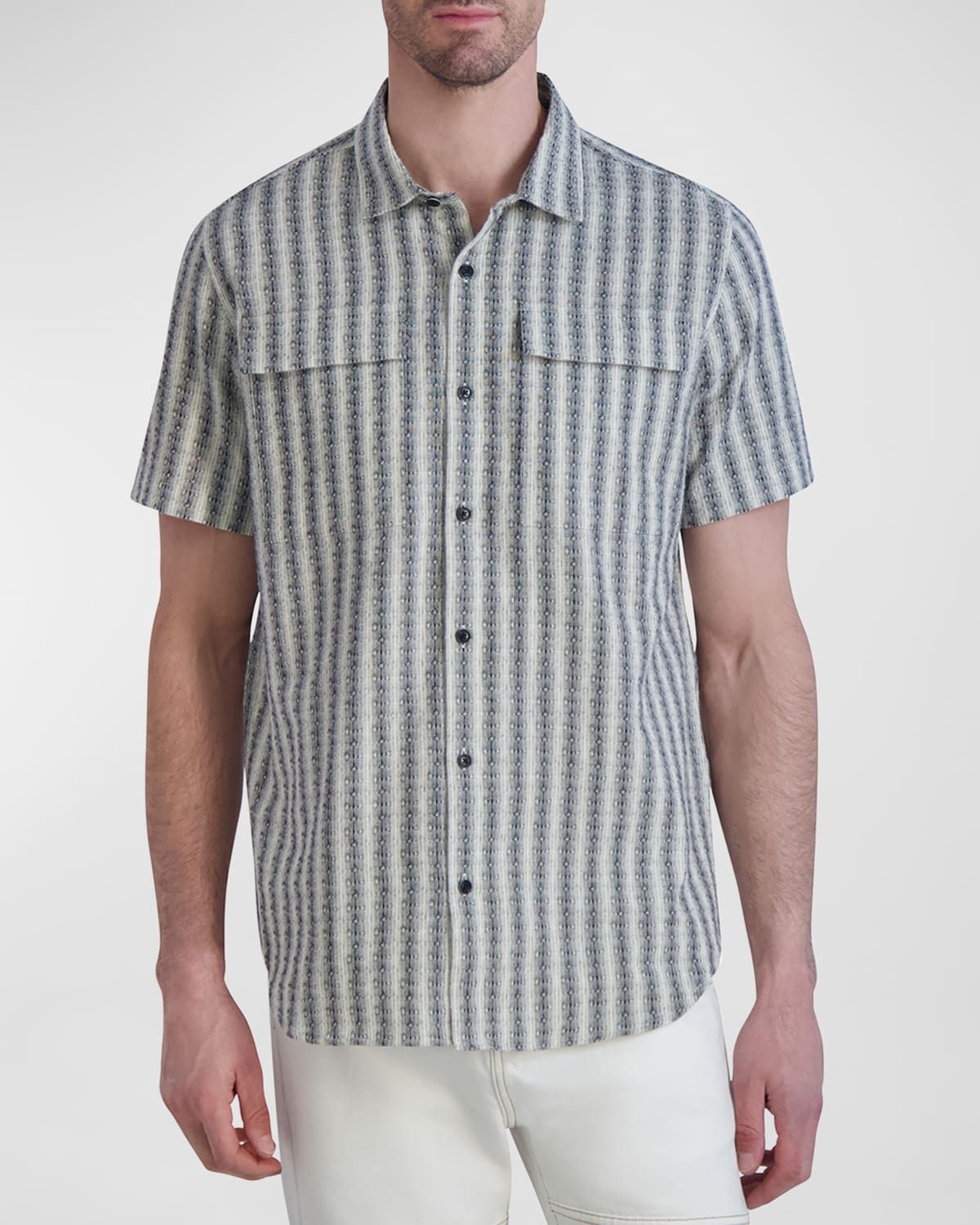 Men & apos;s Striped Button-Down Shirt