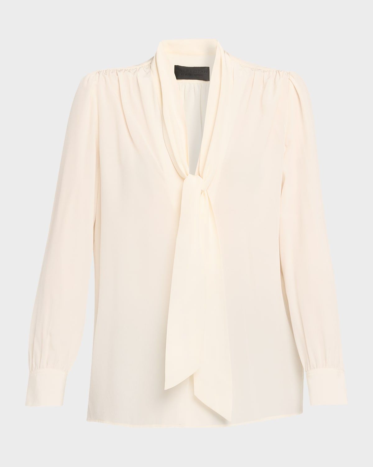 Colt Neck-Scarf Silk Blouse