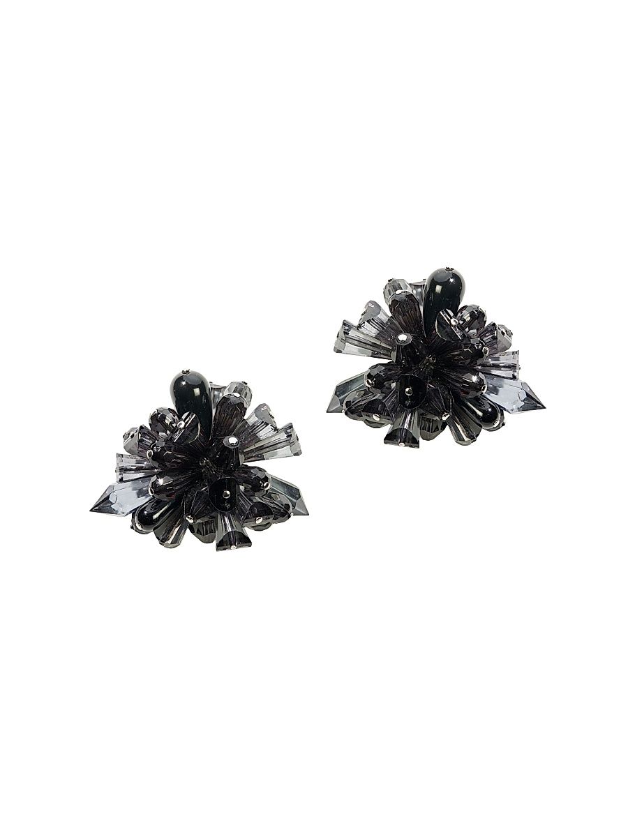 Women's Cluster Faux Crystal Earrings - Black