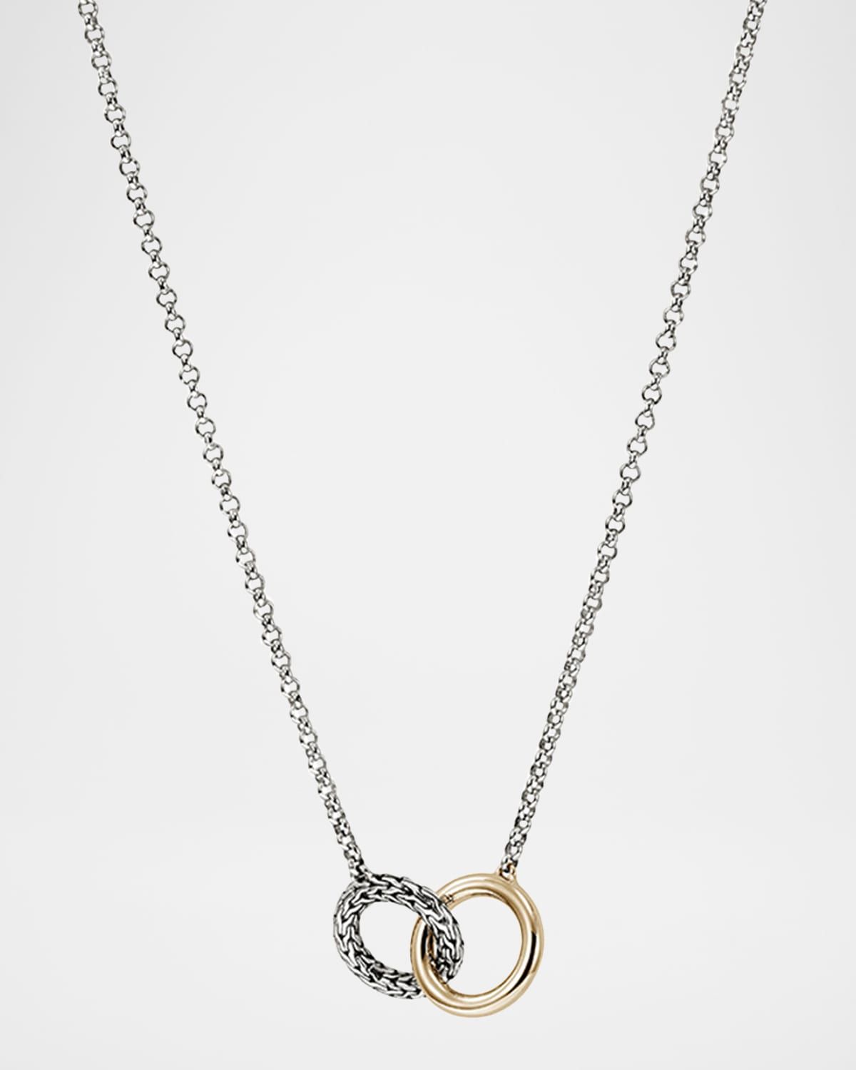 JH Essential Linked Sterling Silver and 18K Yellow Gold Necklace