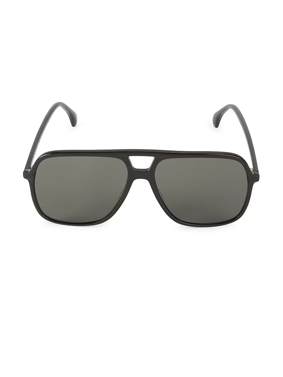 Men's 58MM Aviator Sunglasses - Black