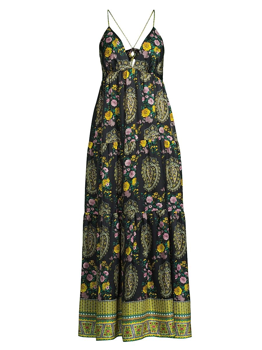Women's Diana Paisley Maxi Dress - Black Multi - Size Small