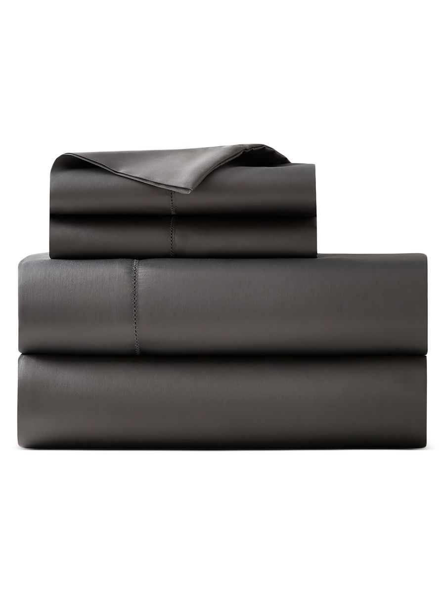 4-Piece Sateen 624-Thread Count Sheet Set - Grey - Size King