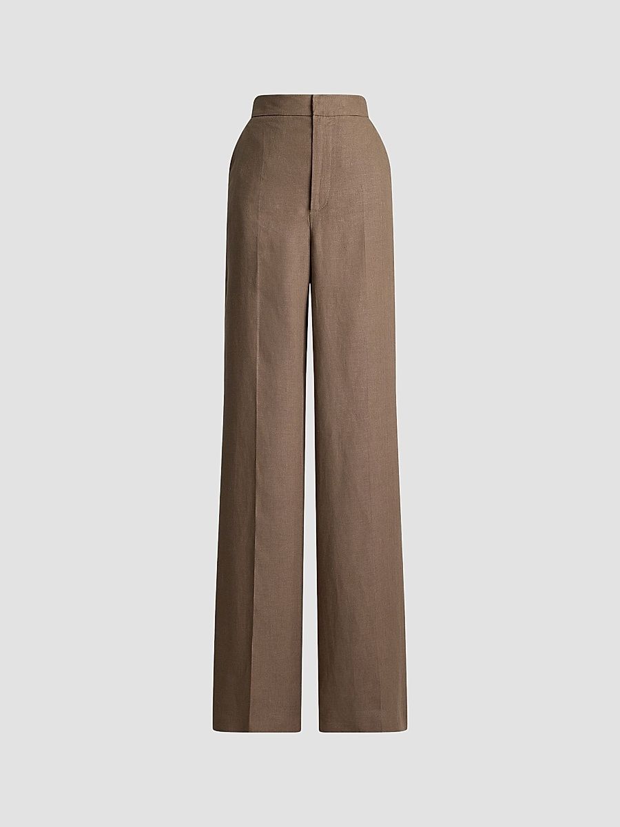 Women's Wide-Leg Linen Pants - Portobello - Size XS