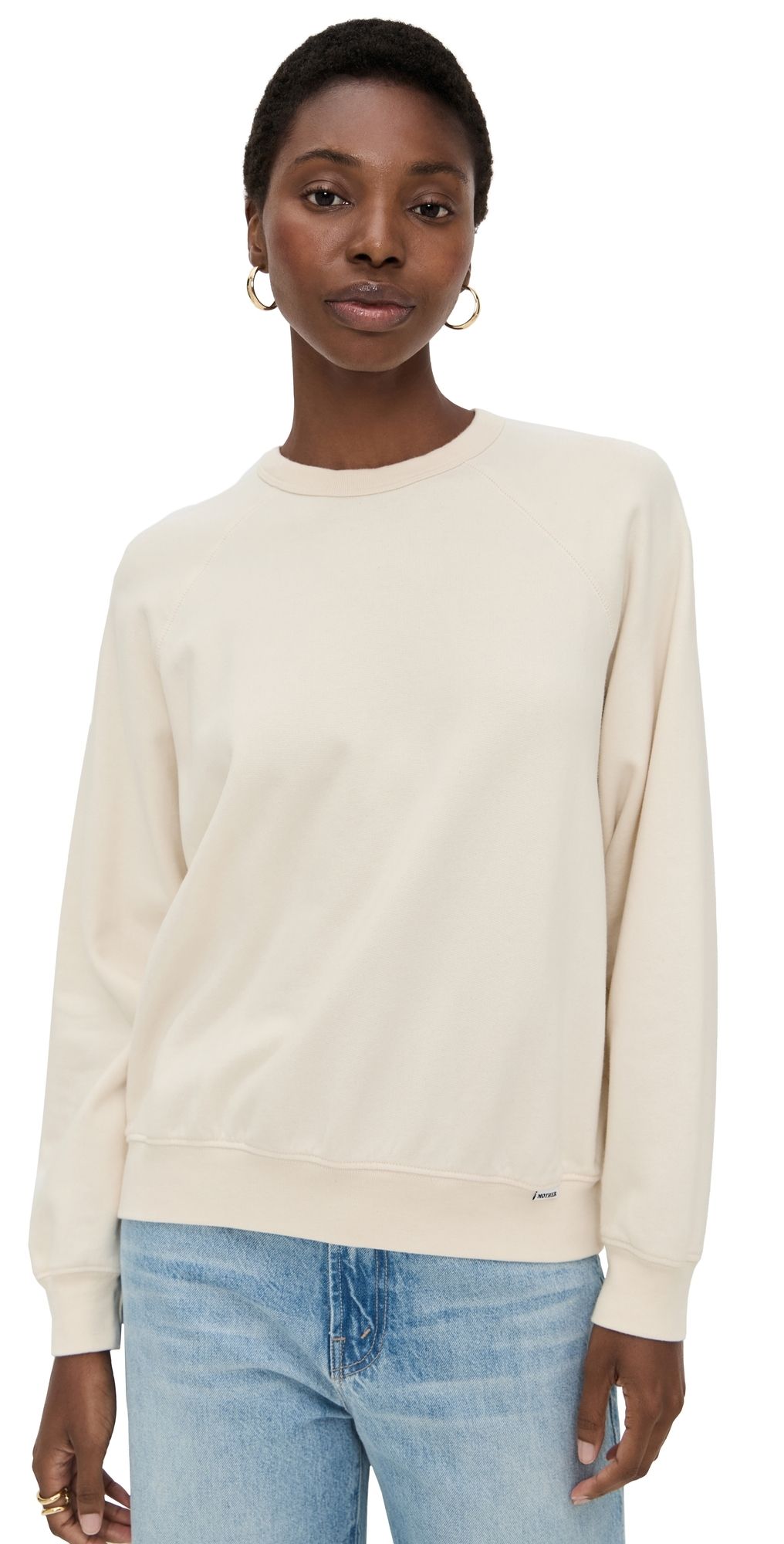 MOTHER The Biggie Concert Sweatshirt Cream M