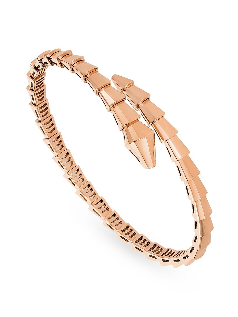 Serpenti Viper 18K Rose Gold Wrap Bracelet - Pink Gold - Size Small