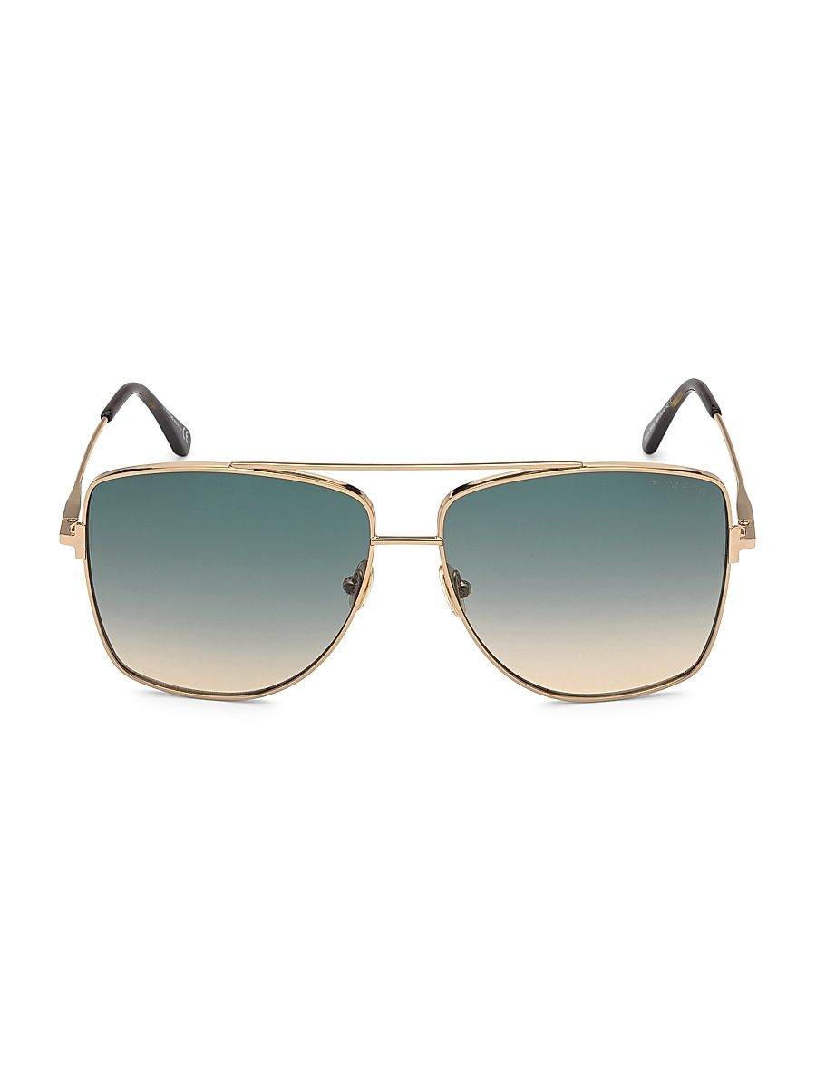 Women's Reggie 61MM Navigator Sunglasses - Blue Gold