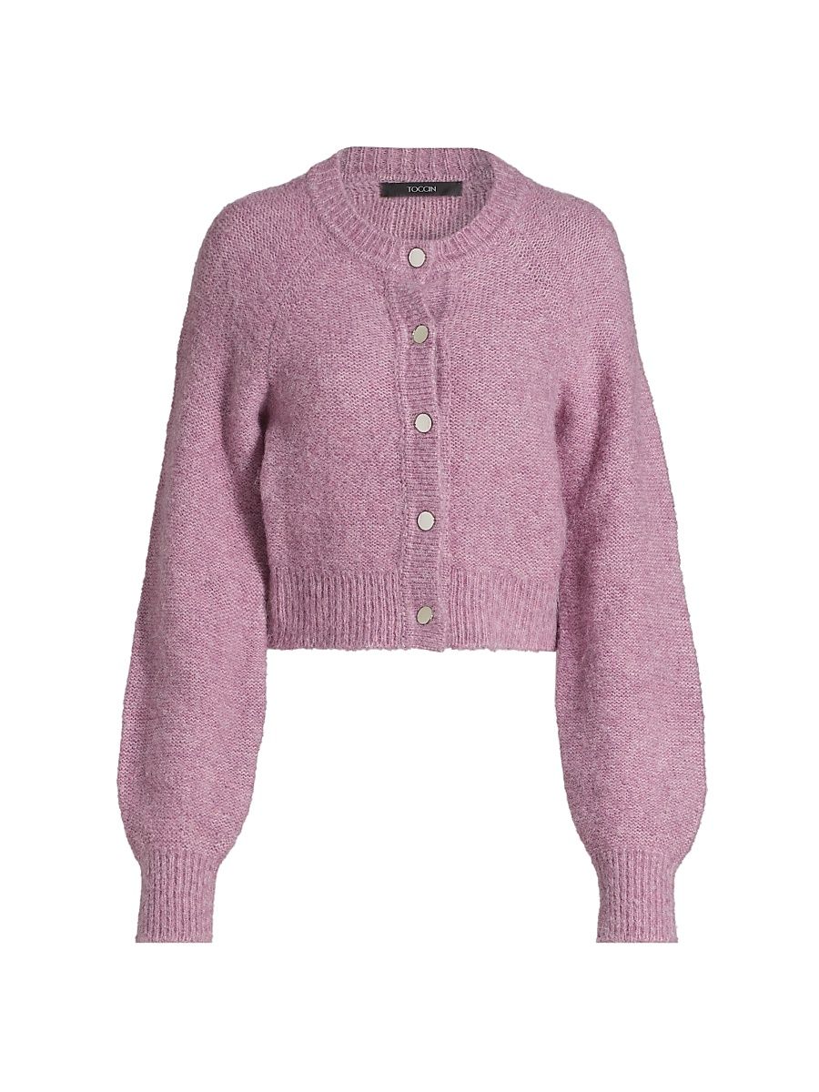 Women's Samara Fuzzy Raglan-Sleeve Cardigan - Mauve - Size XL
