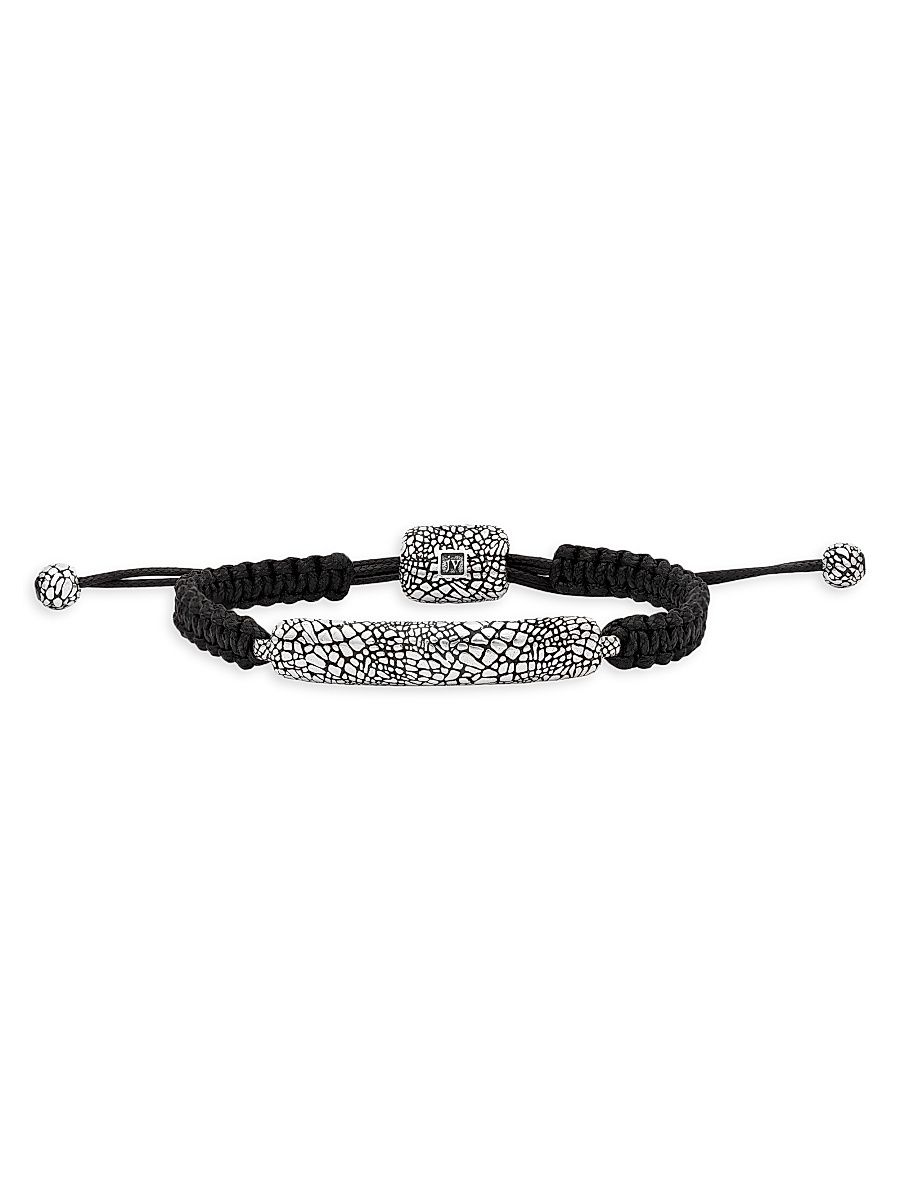 Men's Snakeskin Sterling Silver Slider Bracelet - Silver