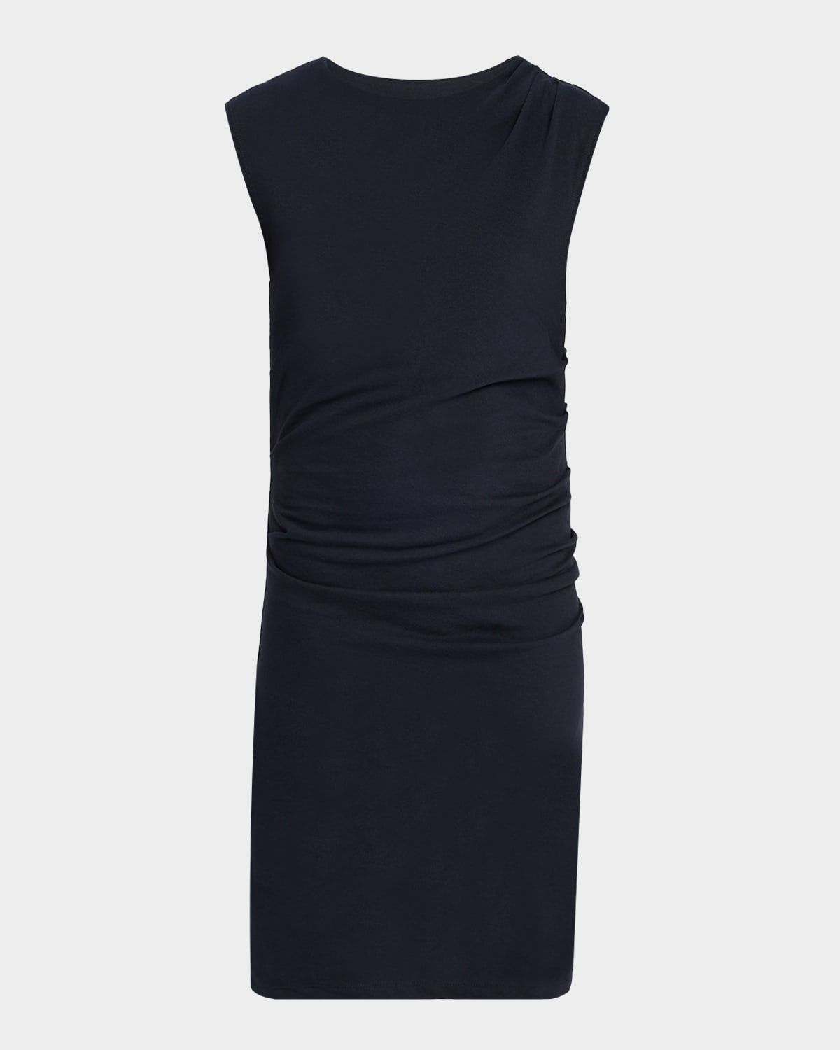 Sleeveless Twist Draped Cotton Dress