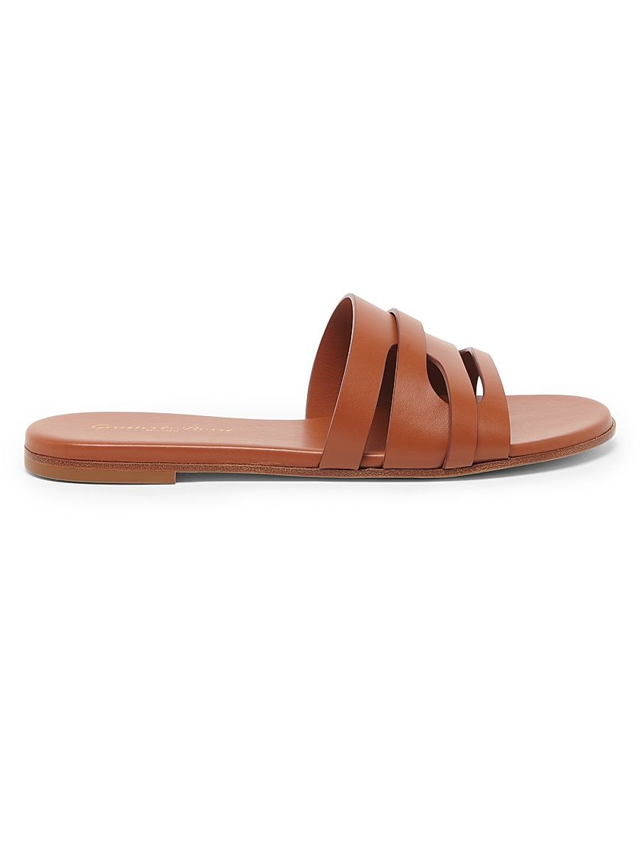 Women's Havana Leather Slides - Havana - Size 12 Sandals