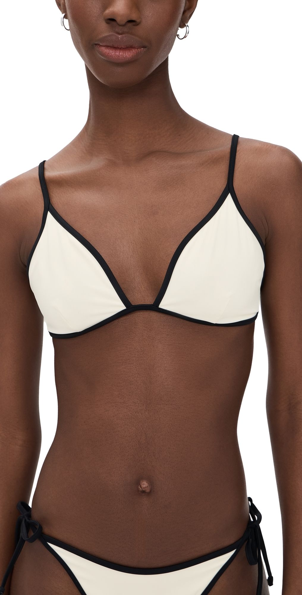 Onia Aimee Bikini Top Egret/Black L