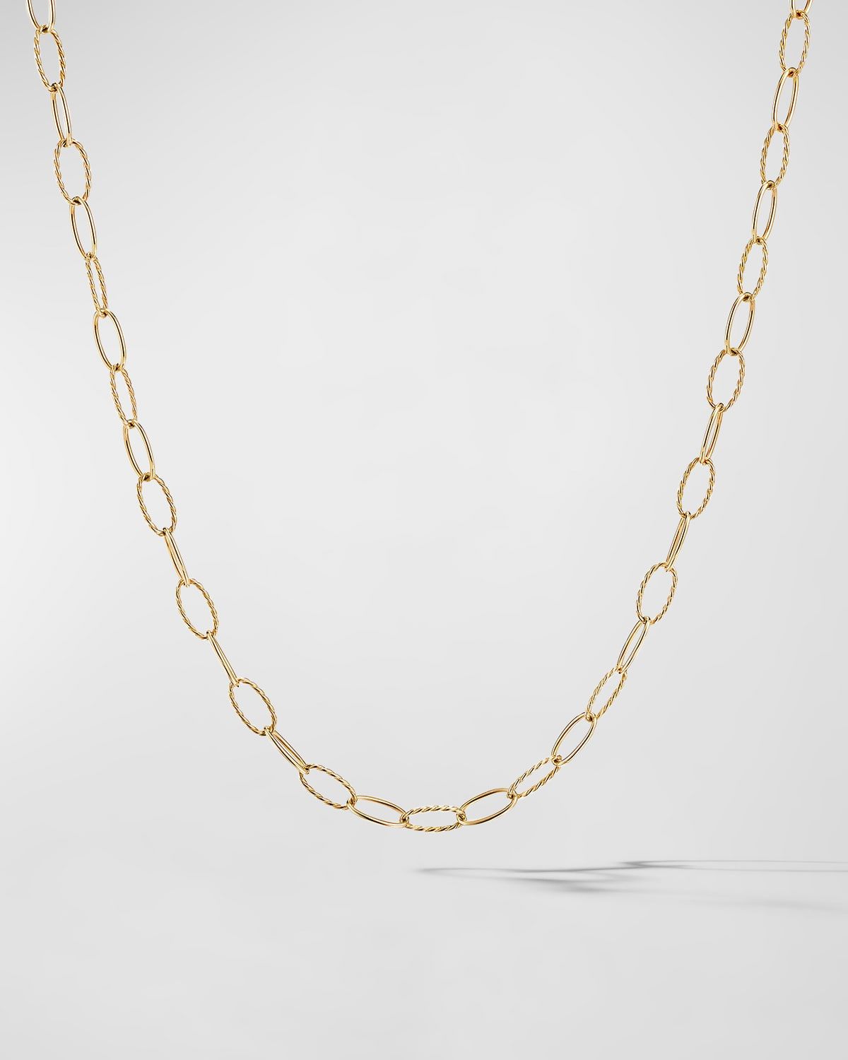 Elongated Oval Link Necklace in 18K Gold, 6mm, 36"L