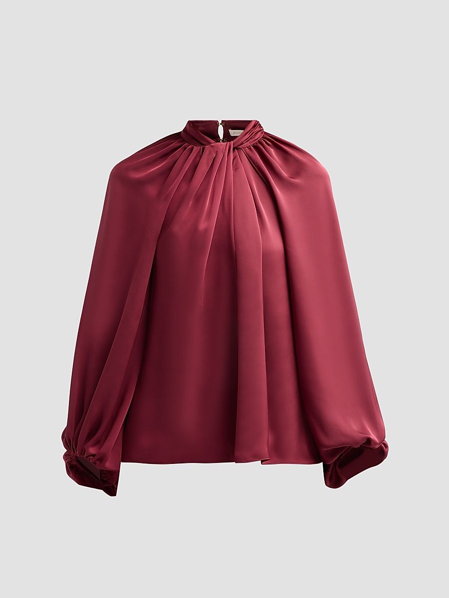 Women's Emmy Gathered Top - Cranberry - Size XL