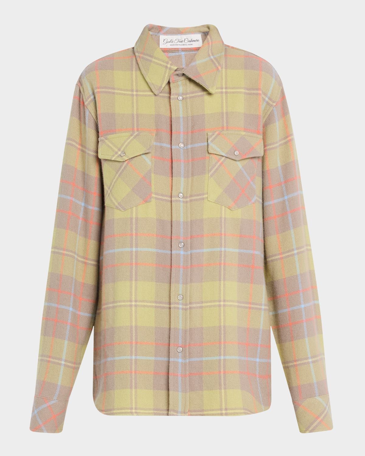 Earth Tartan Cashmere Button Down Shirt