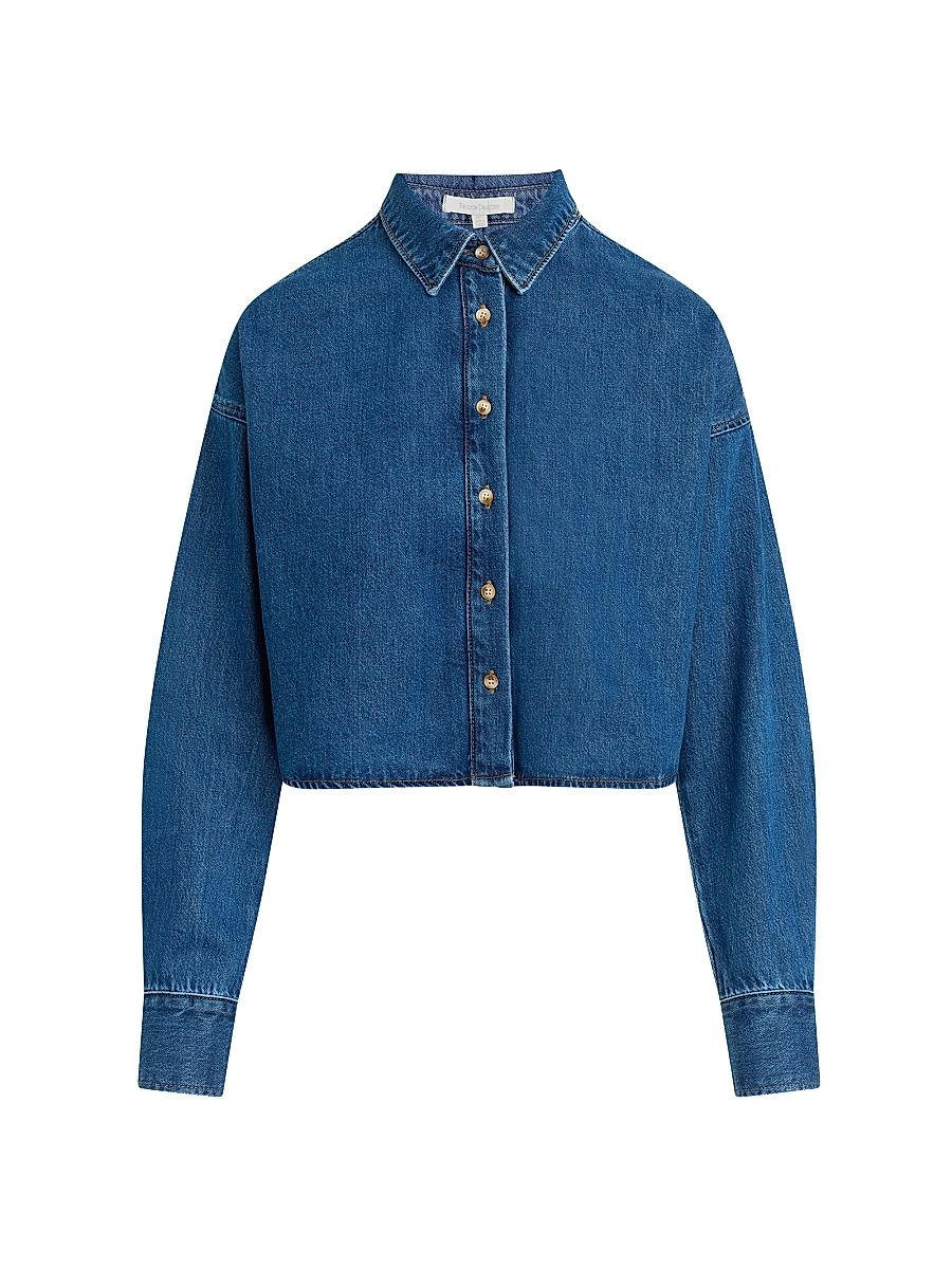 Women's The Crop Denim Ex Boyfriend Shirt - Deerfield - Size XL