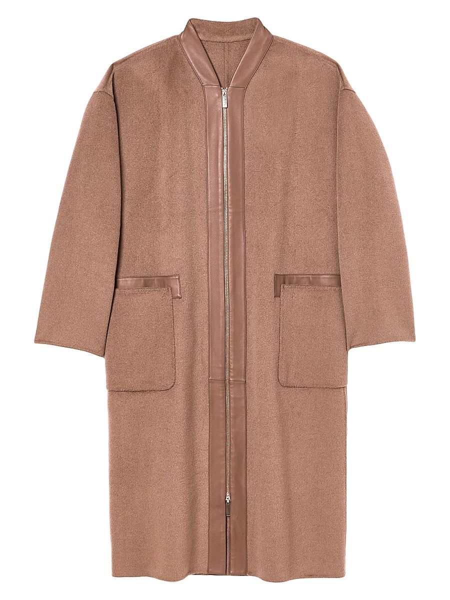 Women's Mac Wool-Blend Coat - Camel - Size 8