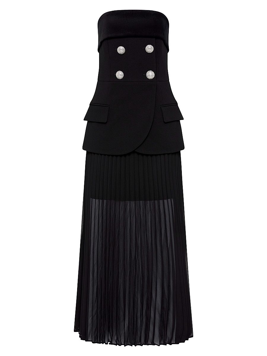 Women's Celia Strapless Combo Midi-Dress - Black - Size 6