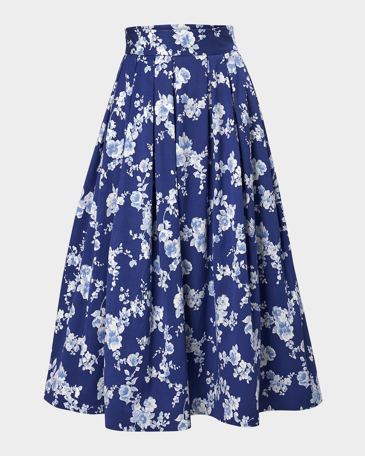 Floral Full Midi Skirt