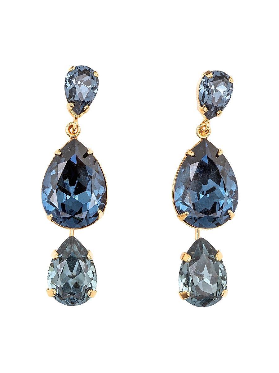 Women's Natalina 18K-Gold-Plated & Crystal Drop Earrings - Dark Blue
