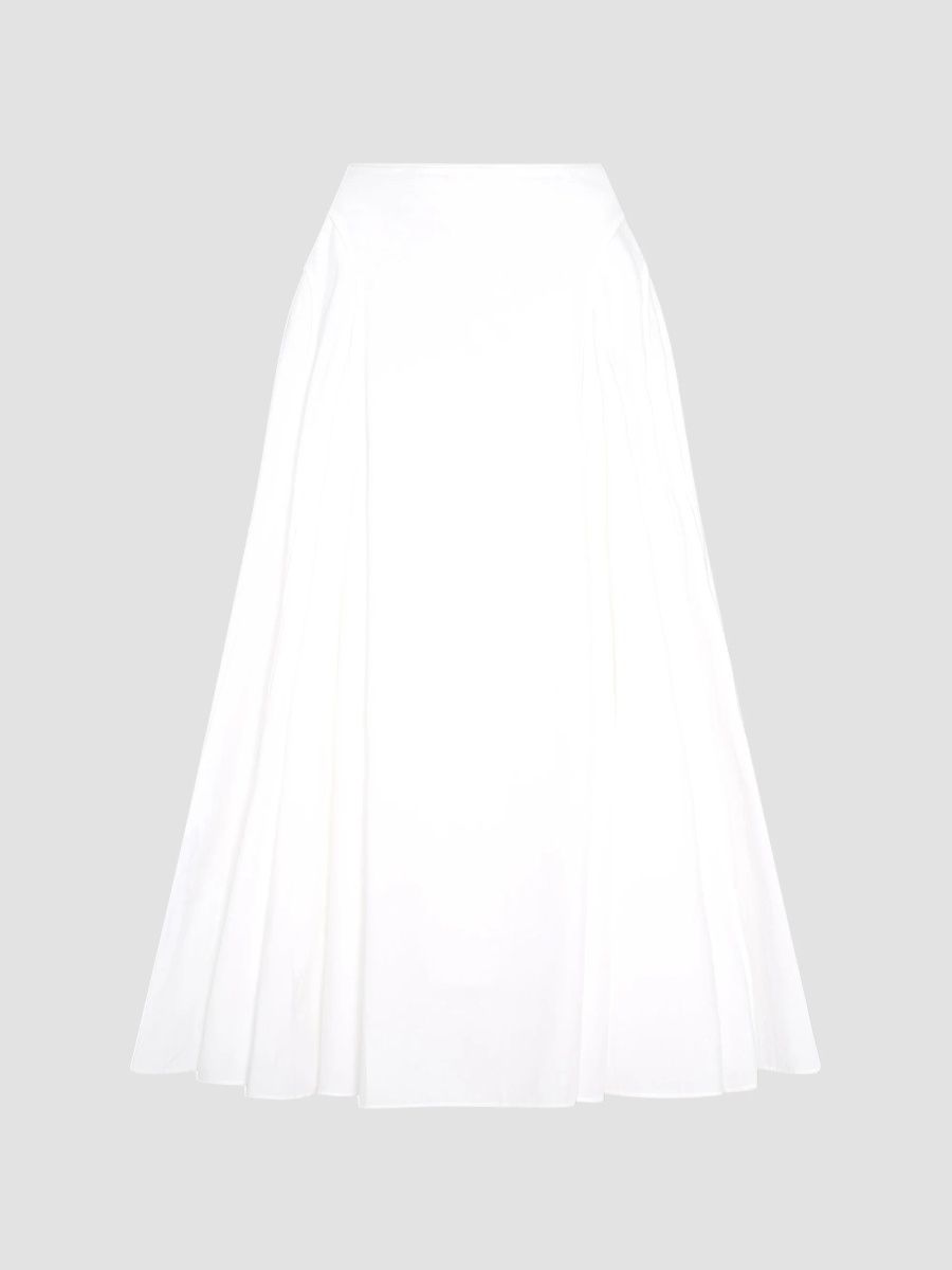 Another Tomorrow Women's Seamed Full Maxi Skirt - White - Size Small