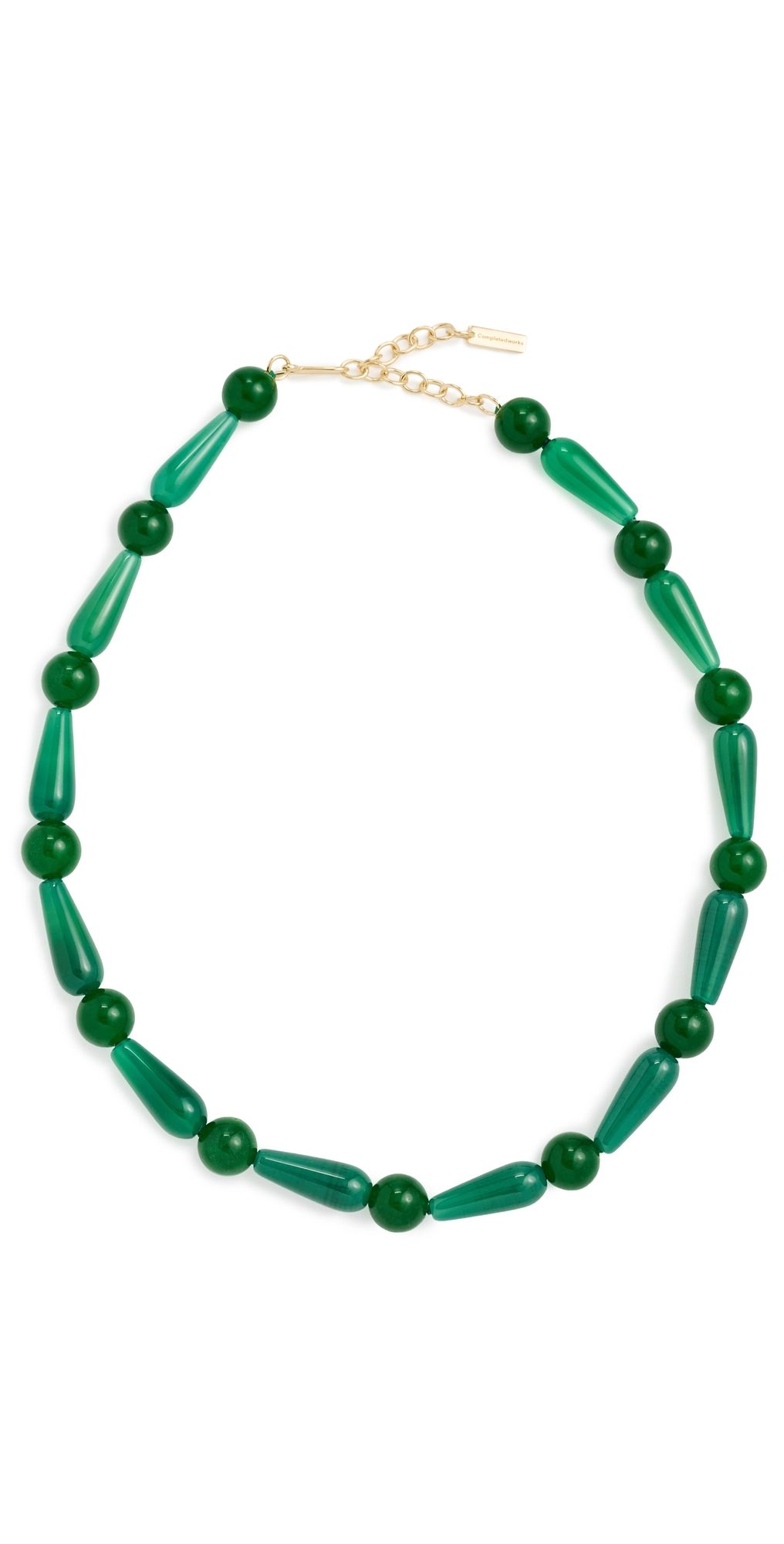 Completedworks Beaded Necklace Recycled Silver/Green One Size