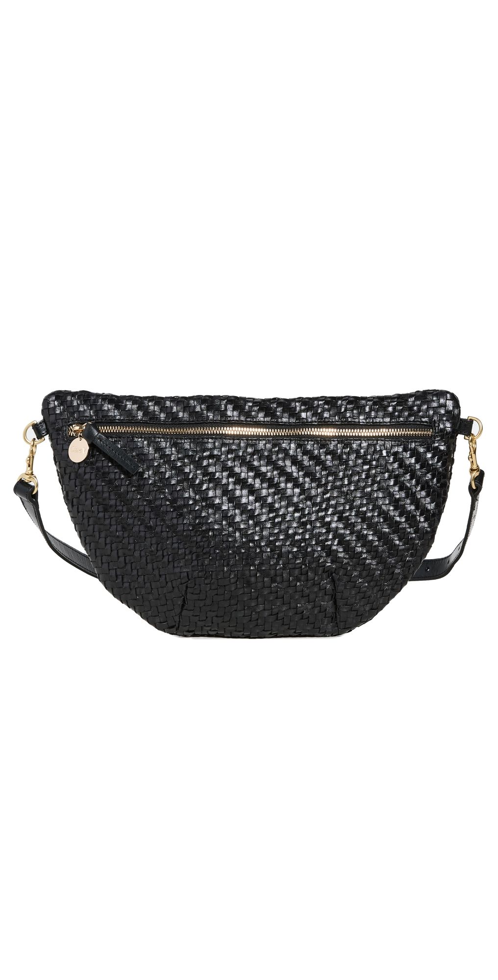 Clare V. Grande Fanny Black Woven Zig-Zag One Size