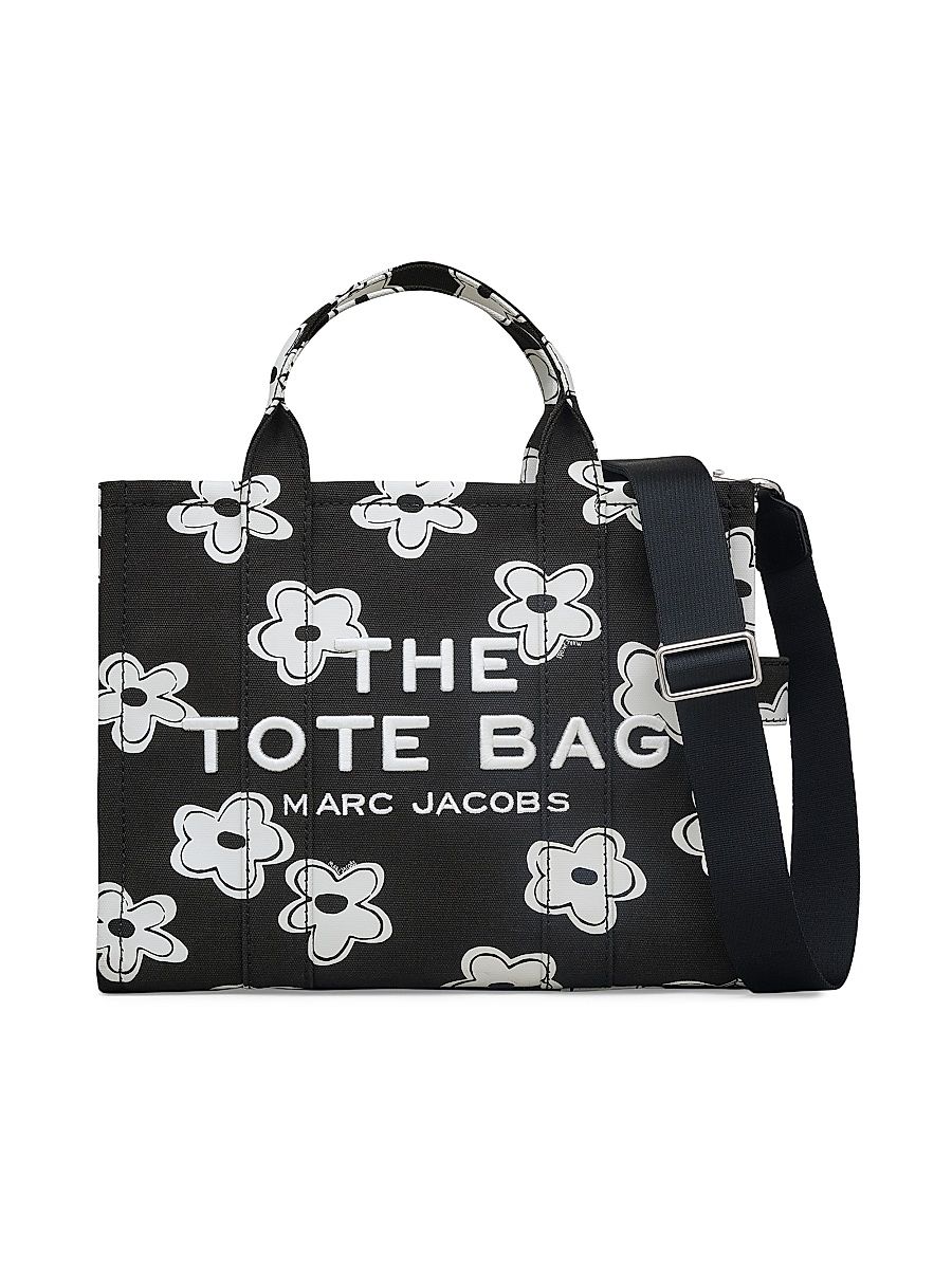 Women's The Daisy Canvas Medium Tote Bag - Black White