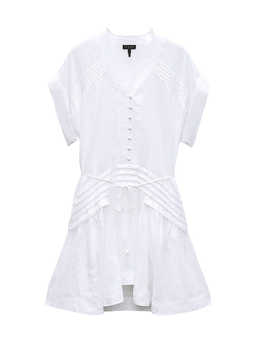 Women's Viviana Pintucked Dress - White - Size Small