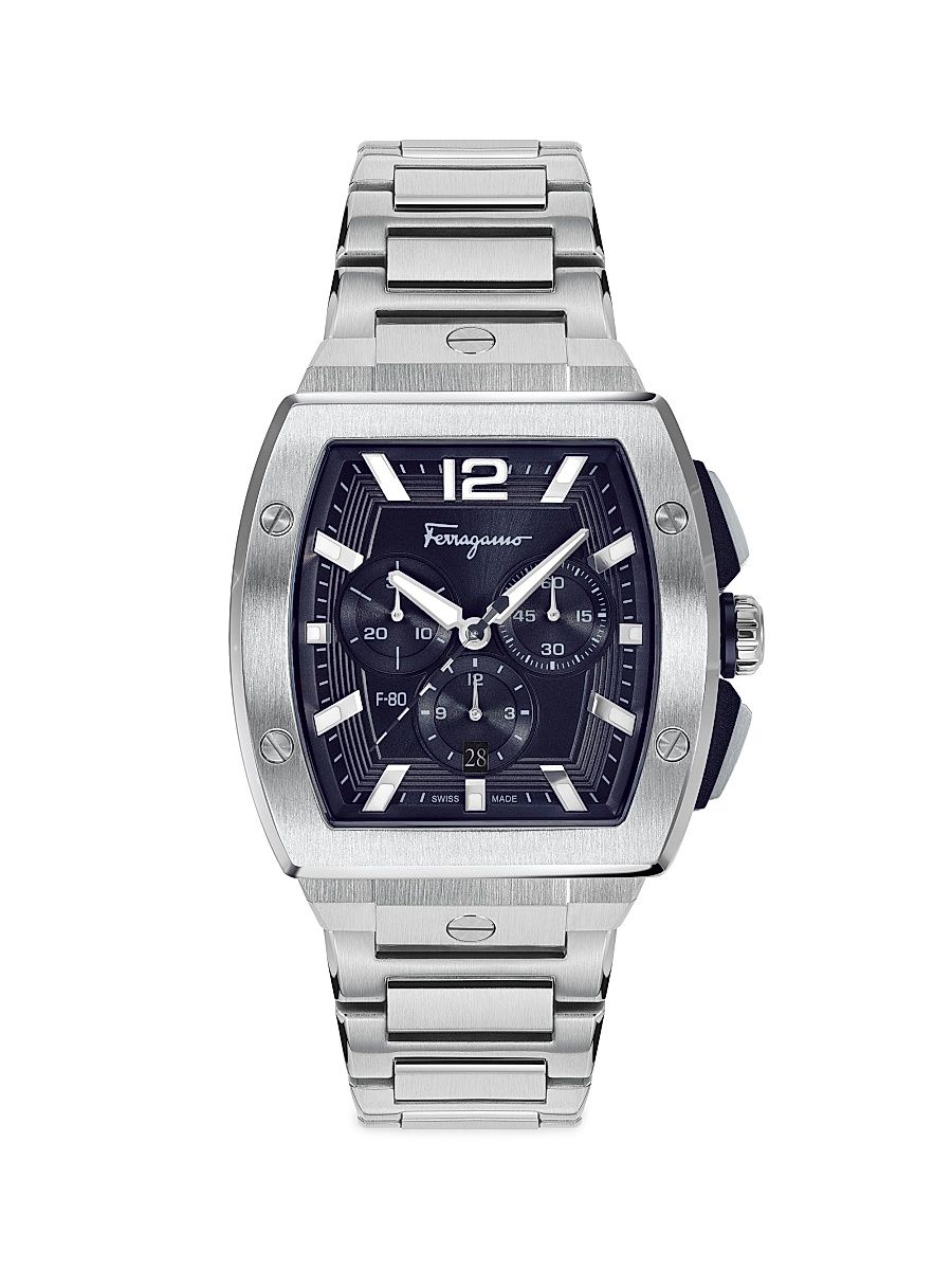Men's F-80 Tonneau Stainless Steel Chronograph Watch - Stainless Steel