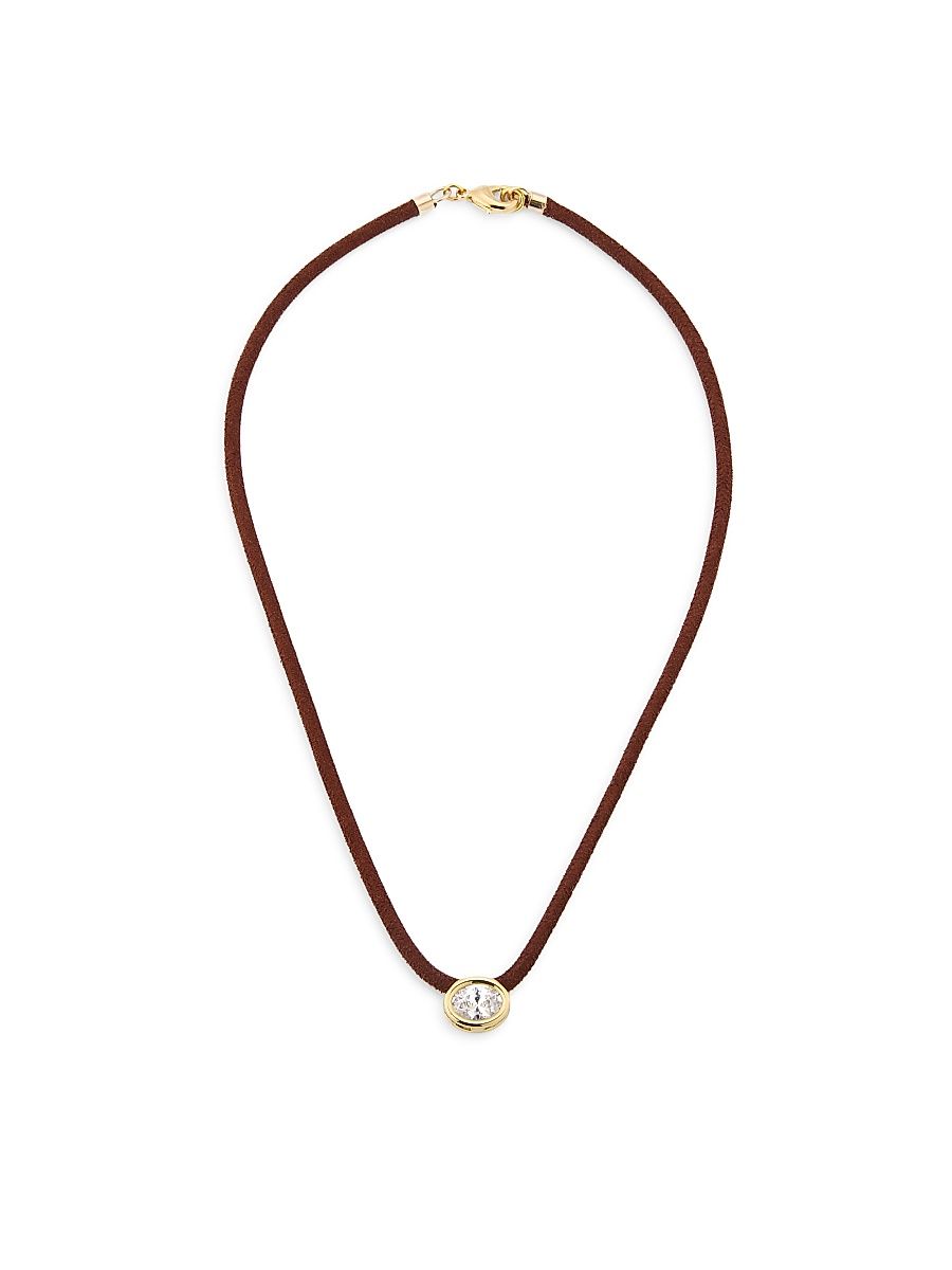 Women's Lasso 14K-Yellow-Gold Vermeil & Cubic Zirconia Pendant Necklace - Gold
