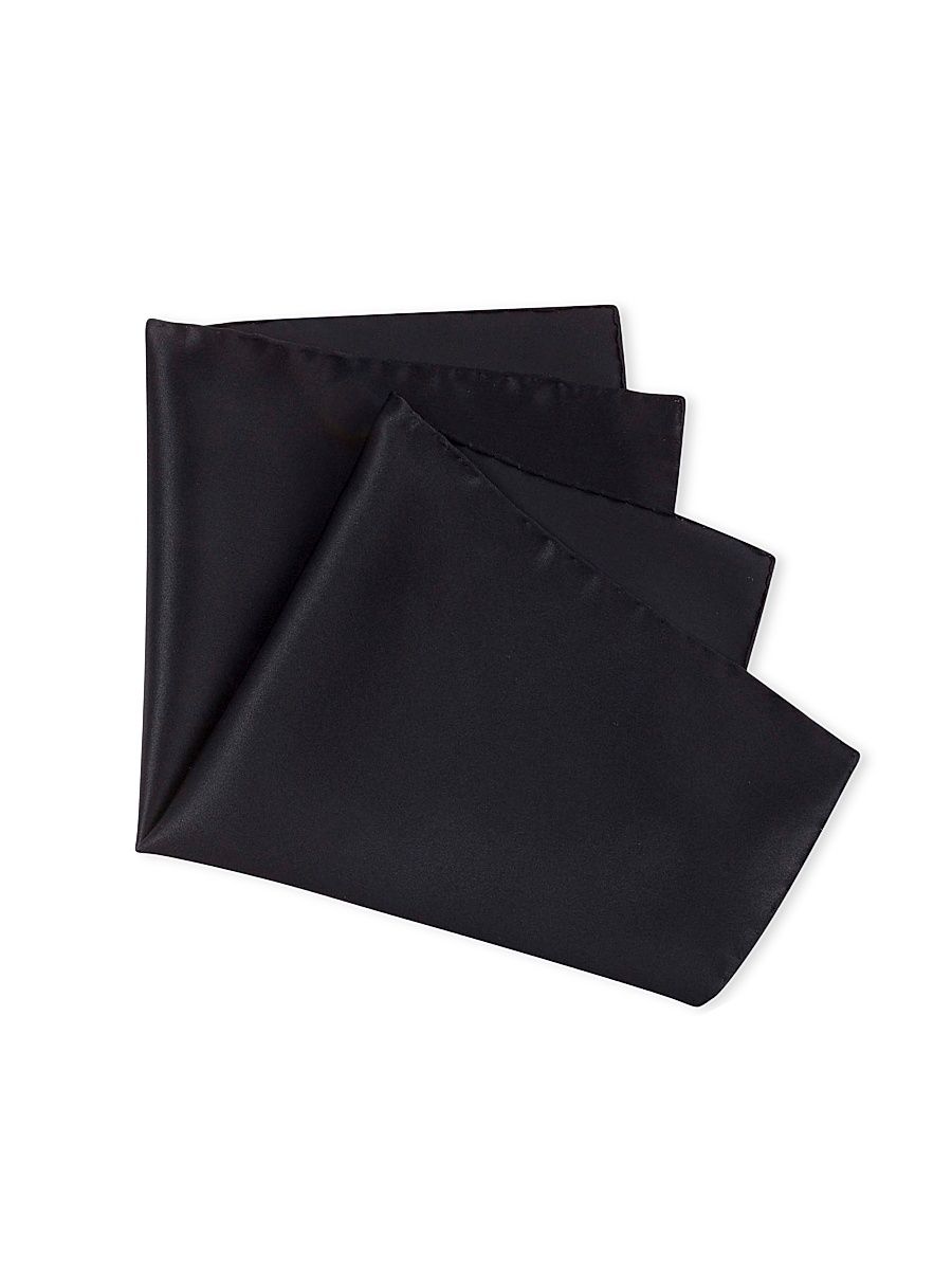 Men's Lux Silk Pocket Square - Black