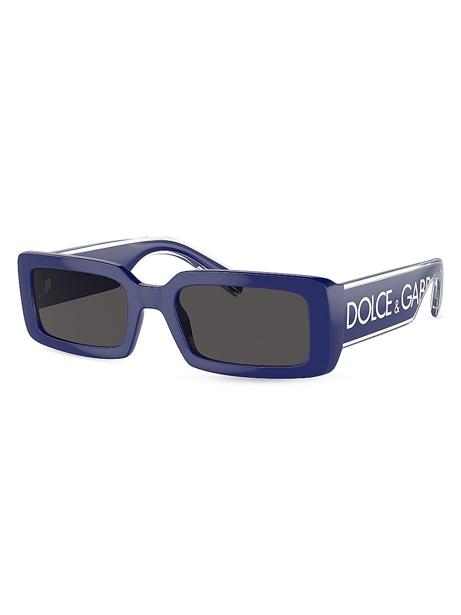 Men's 53MM Rectangular Sunglasses - Blue