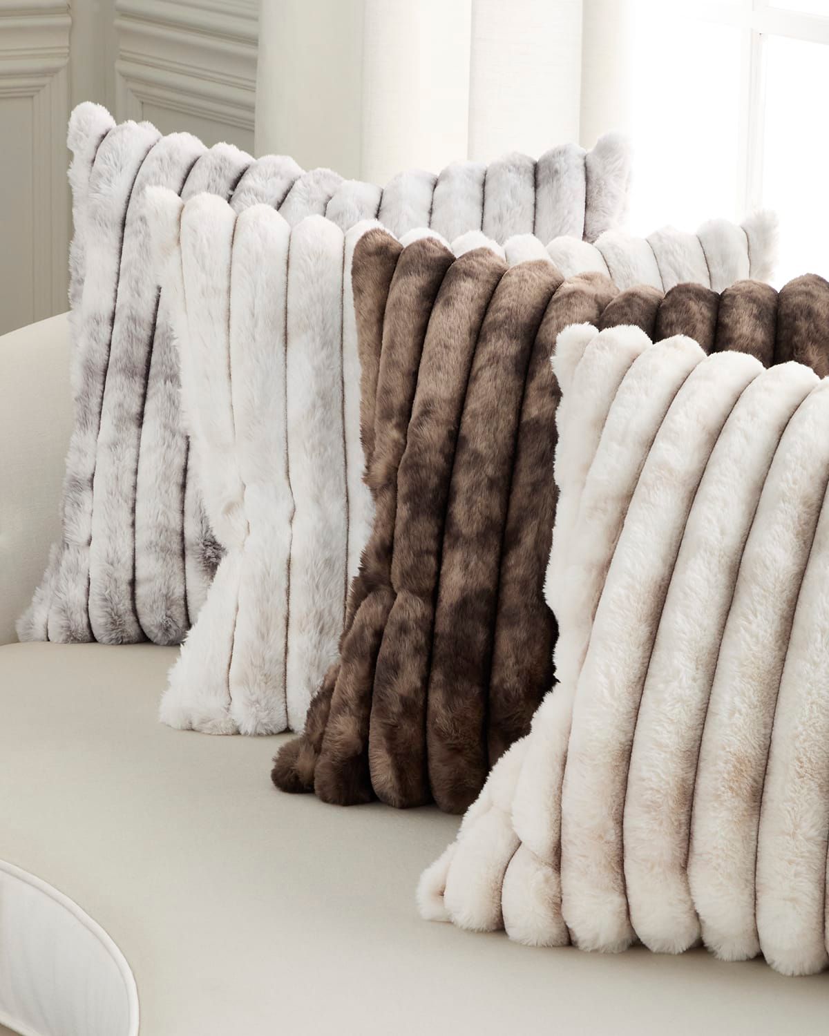 Summit Faux Fur Decorative Pillow, 24" Square