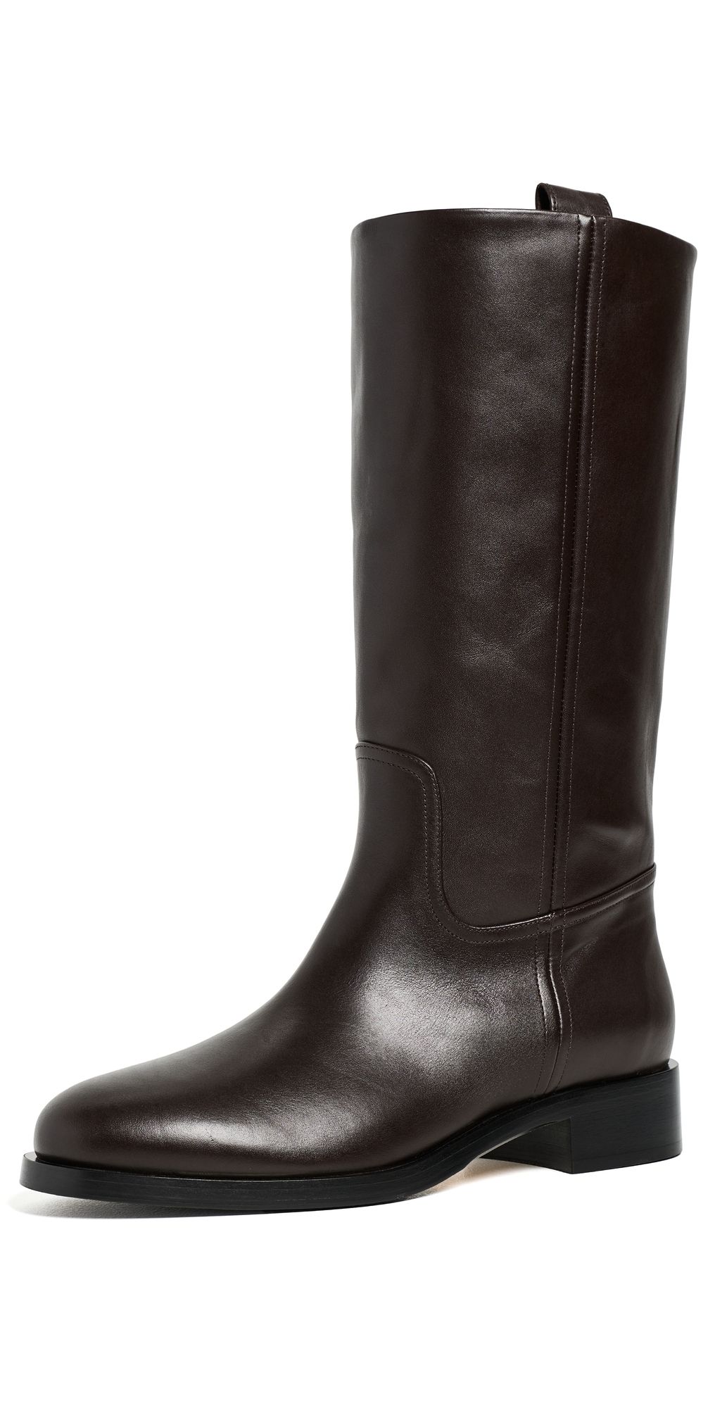AEYDE Theo Leather Knee-High Boots Moka 37