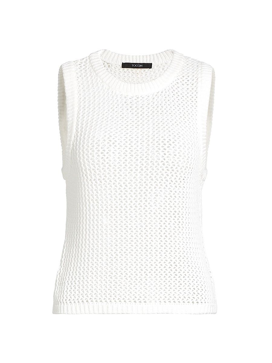 Women's Estelle Crocheted Cotton Top - Jet - Size Large