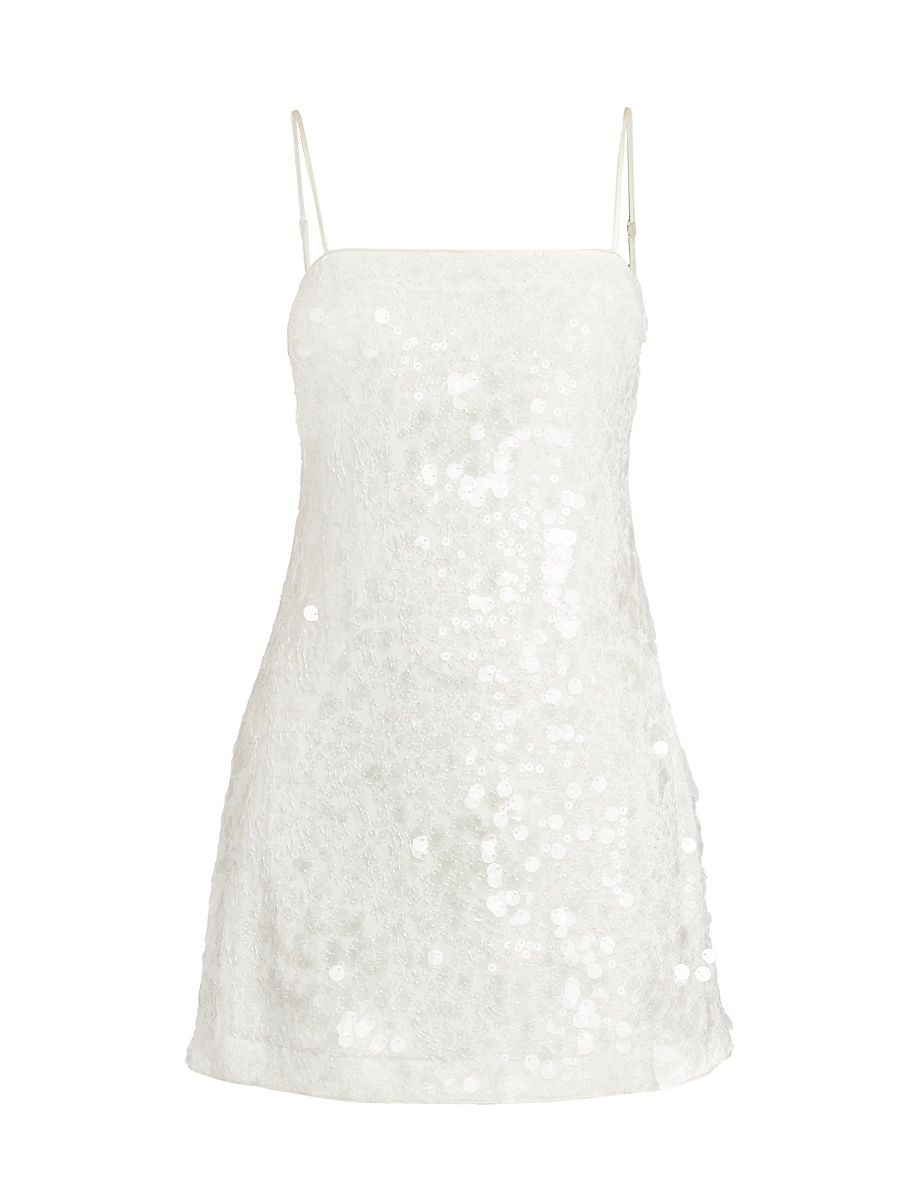 Women's Lollie Sequined A-Line Minidress - Ivory - Size 6