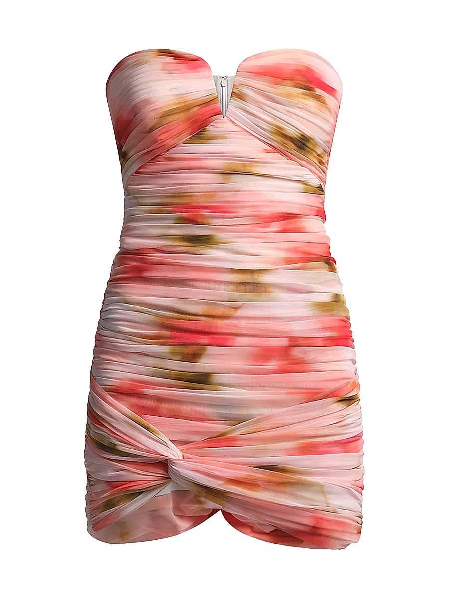 Women's Elia Floral Ruched Mini Dress - Floral Echo Print - Size 14