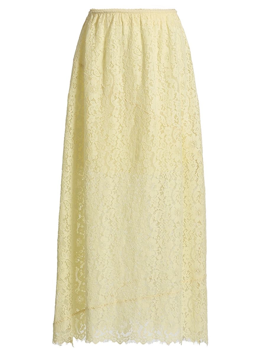 Women's Effie Floral Lace Midi-Skirt - Buttercup - Size Large