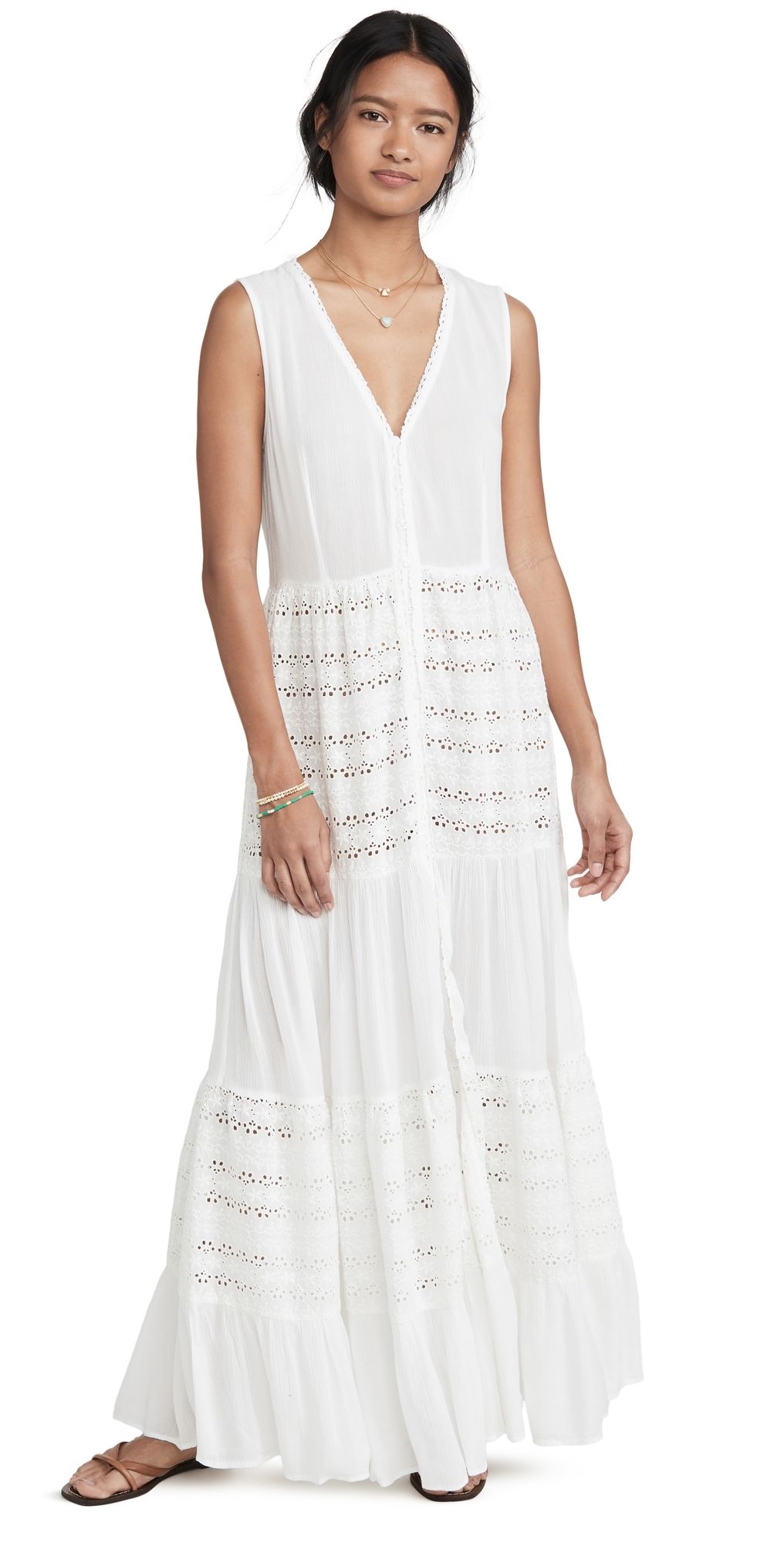 Playa Lucila Eyelet Maxi Dress Black XXL