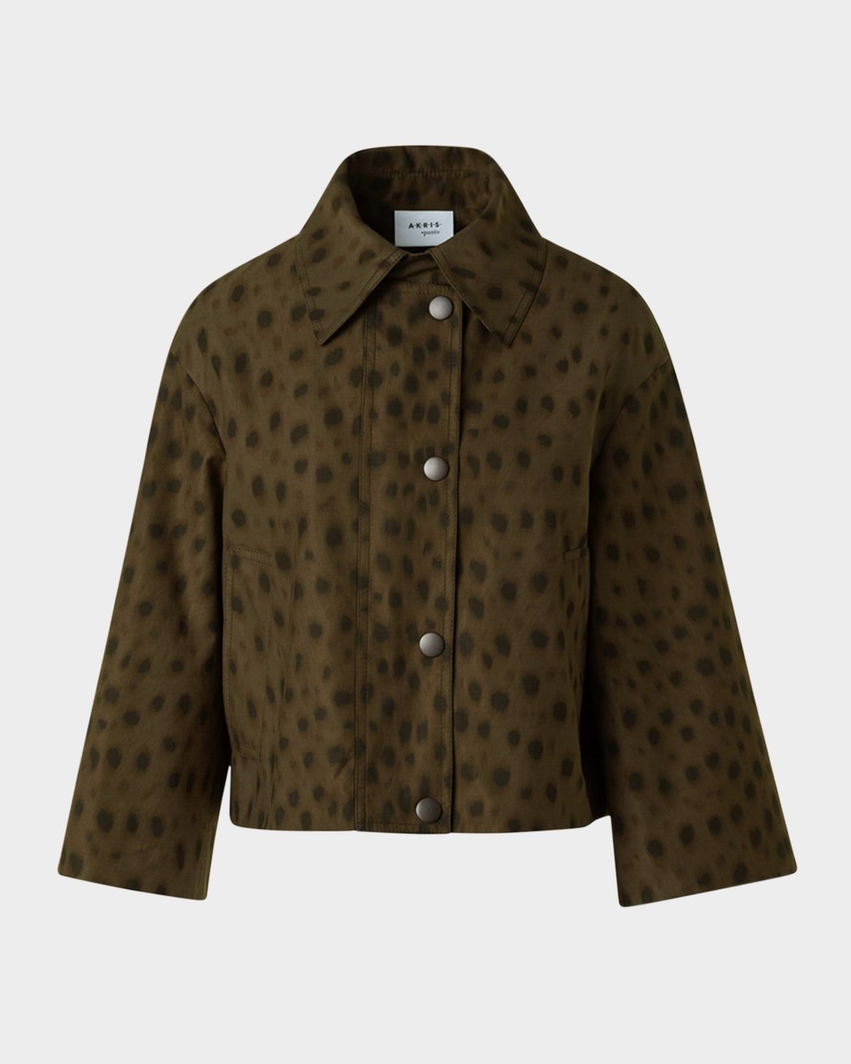 Leopard Brushed Techno Gabardine Short Parka Jacket