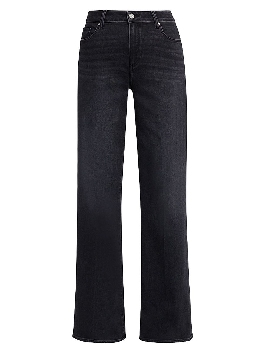 Women's Tatum Mid-Rise Wide-Leg Jeans - Black - Size 28
