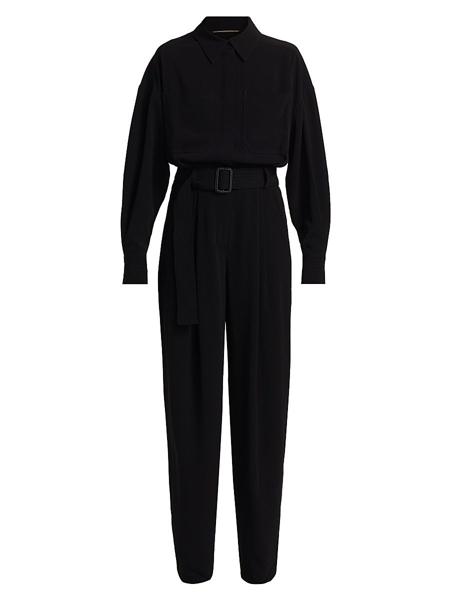 Women's Rochelle Leather Patch Jumpsuit - Black - Size 8